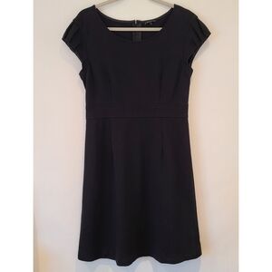 Theory Aremis Dress in Black Ruffle Shoulder Mini Dress